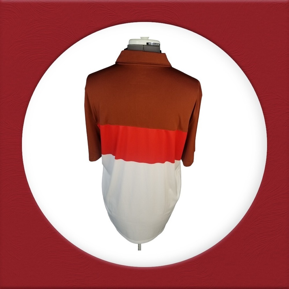 Oakley Red Horizon Polo 1/4 Button Short Sleeve Polo Ohydrolix Moisture XL Men - Picture 7 of 9
